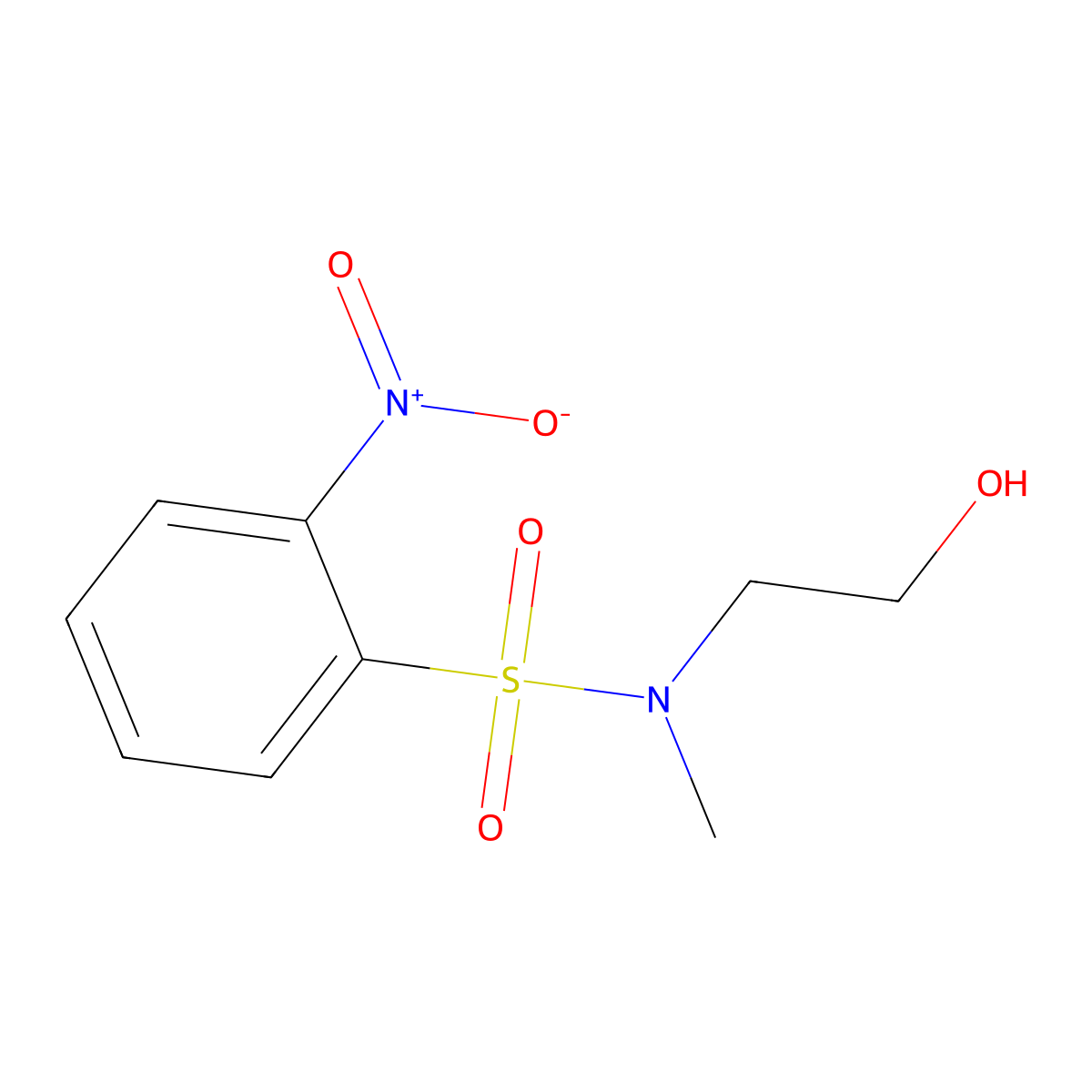 N-(2-hydroxyethyl)-N-methyl-2-nitrobenzenesulfonamide molecular structure, CAS 331256-06-5