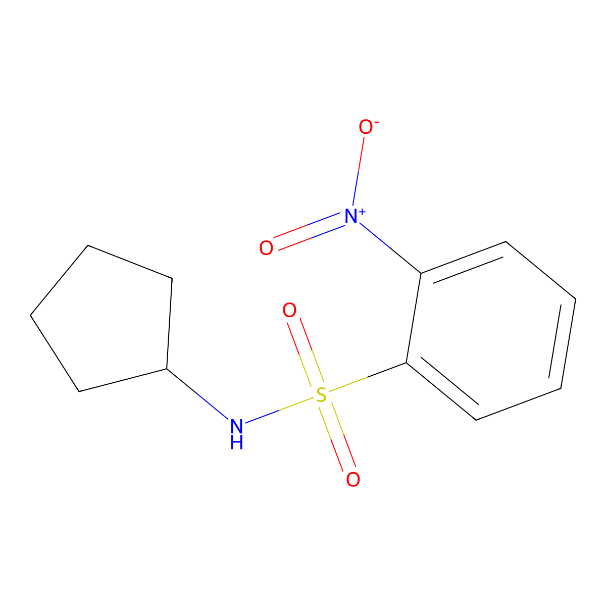 N-cyclopentyl-2-nitrobenzenesulfonamide molecular structure, CAS 331256-07-6