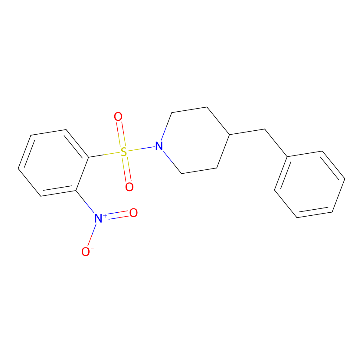 4-Benzyl-1-(2-nitrophenyl)sulfonylpiperidine molecular structure, CAS 331256-10-1