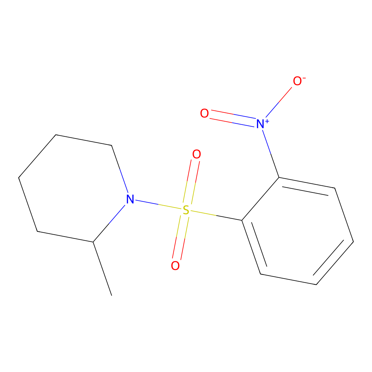 2-Methyl-1-(2-nitro-benzenesulfonyl)-piperidine molecular structure, CAS 331256-12-3