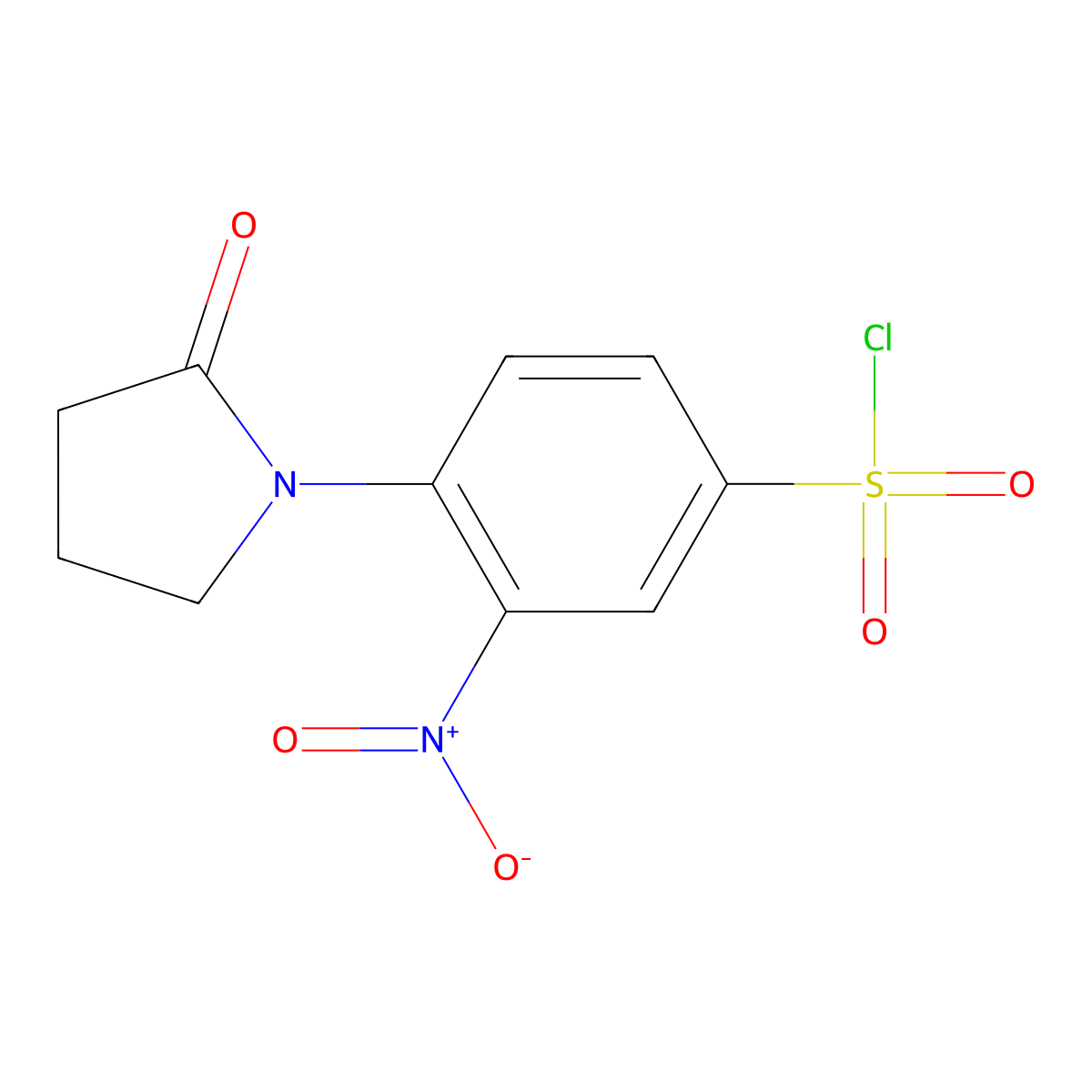 3-Nitro-4-(2-oxopyrrolidin-1-yl)benzenesulfonyl chloride molecular structure, CAS 331256-60-1
