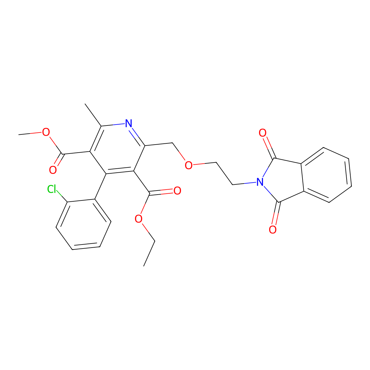 3-Ethyl 5-Methyl 4-(2-Chlorophenyl)-2-[[2-(1,3-dihydro-1,3-dioxo-2H-isoindol-2-yl)ethoxy]methyl]-6-methyl-3,5-pyridinedicarboxylate molecular structure, CAS 331258-36-7