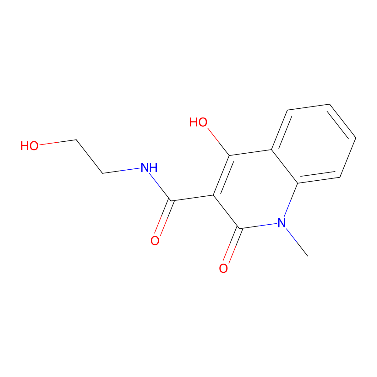4-hydroxy-N-(2-hydroxyethyl)-1-methyl-2-oxo-1,2-dihydro-3-quinolinecarboxamide molecular structure, CAS 331259-80-4