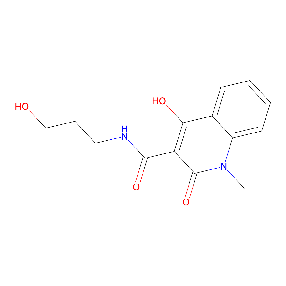 4-hydroxy-N-(3-hydroxypropyl)-1-methyl-2-oxo-1,2-dihydroquinoline-3-carboxamide molecular structure, CAS 331259-81-5