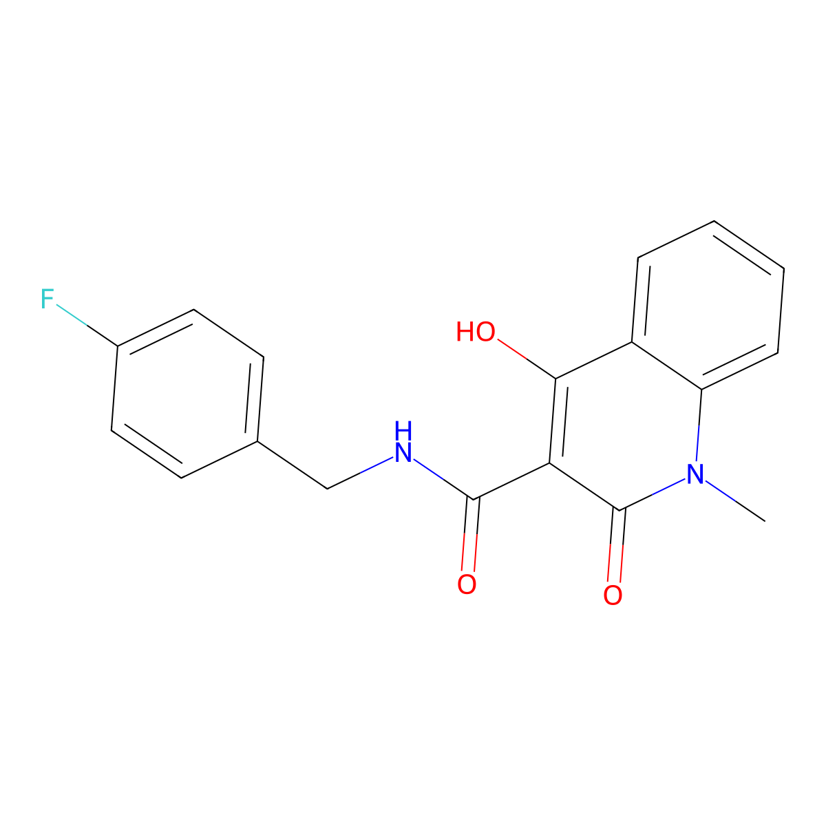 N-(4-fluorobenzyl)-4-hydroxy-1-methyl-2-oxo-1,2-dihydroquinoline-3-carboxamide molecular structure, CAS 331260-05-0