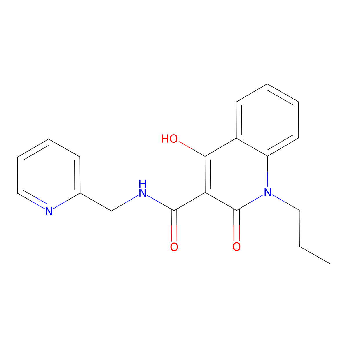 4-hydroxy-2-oxo-1-propyl-N-(pyridin-2-ylmethyl)-1,2-dihydroquinoline-3-carboxamide molecular structure, CAS 331260-11-8