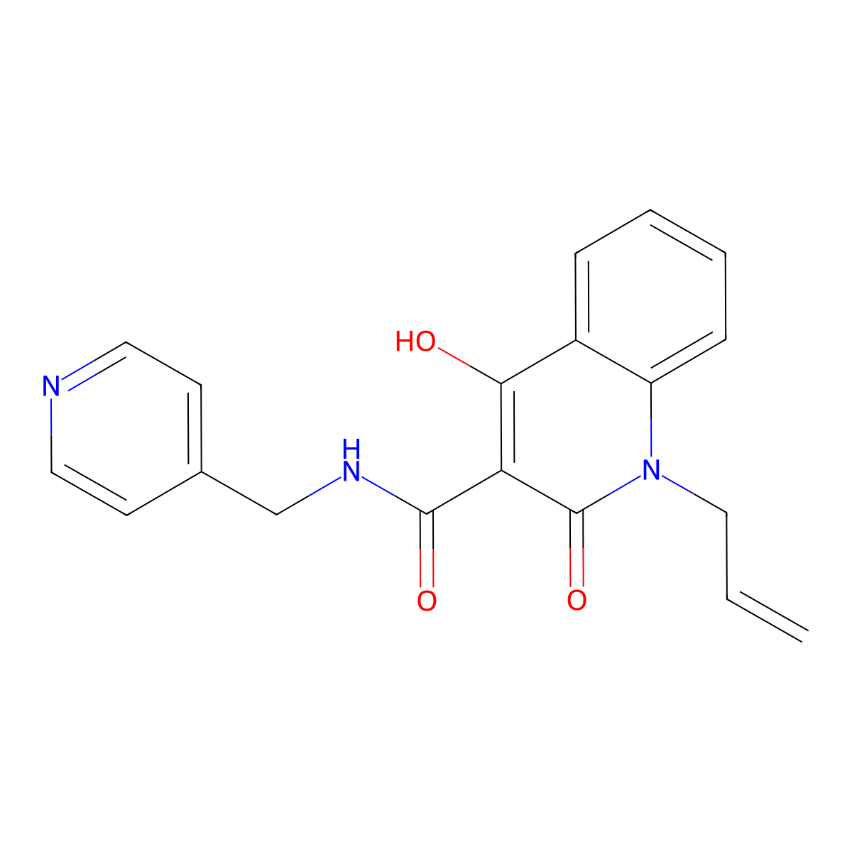 1-allyl-4-hydroxy-2-oxo-N-(4-pyridinylmethyl)-1,2-dihydro-3-quinolinecarboxamide molecular structure, CAS 331260-12-9