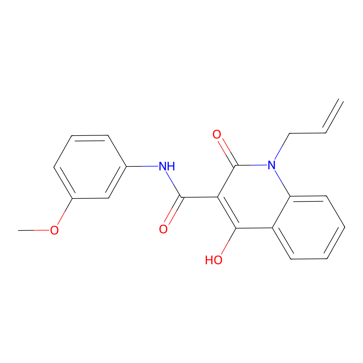 1-allyl-4-hydroxy-N-(3-methoxyphenyl)-2-oxo-1,2-dihydroquinoline-3-carboxamide molecular structure, CAS 331260-19-6