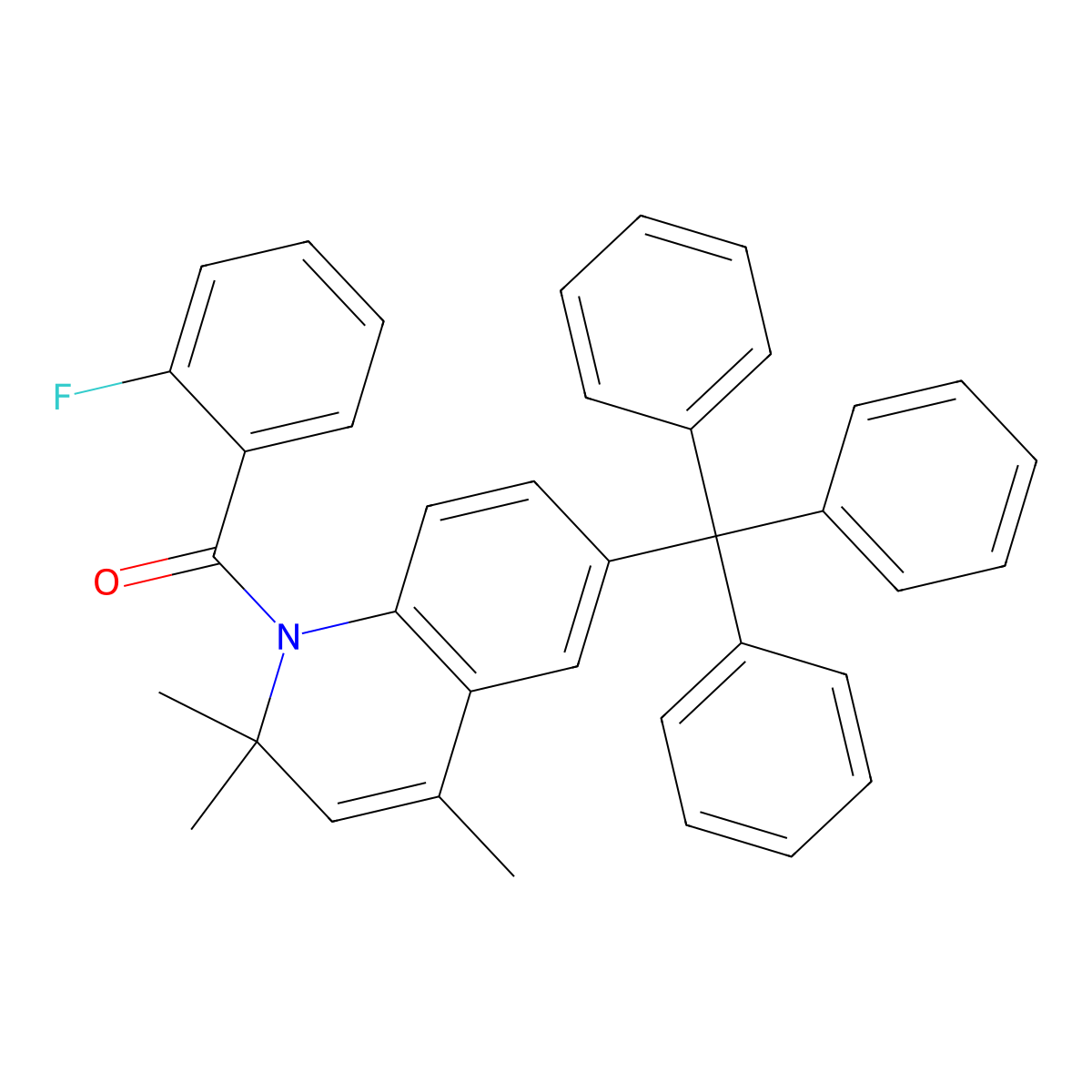 1-(2-Fluorobenzoyl)-2,2,4-trimethyl-6-trityl-1,2-dihydroquinoline molecular structure, CAS 331260-51-6