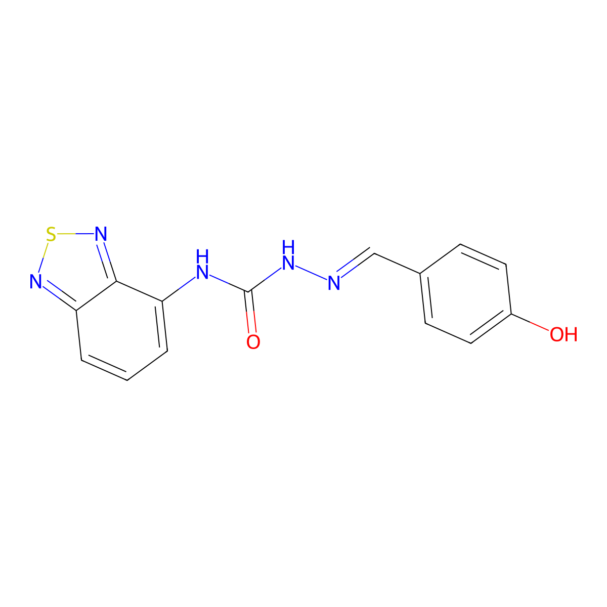 1-(2,1,3-benzothiadiazol-4-yl)-3-((E)-(4-hydroxyphenyl)methyleneamino)urea molecular structure, CAS 331261-50-8