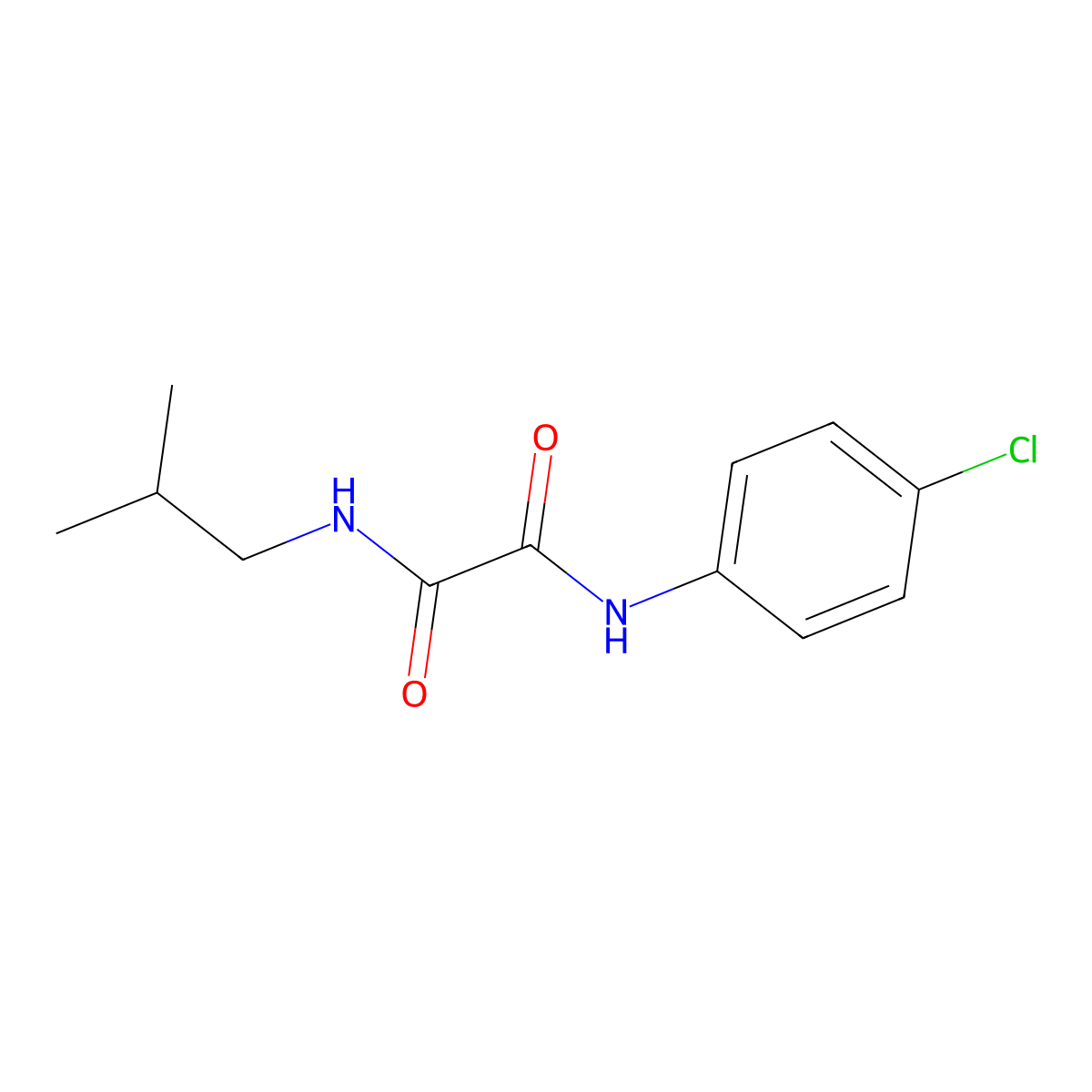 N'-(4-chlorophenyl)-N-(2-methylpropyl)oxamide molecular structure, CAS 331264-56-3