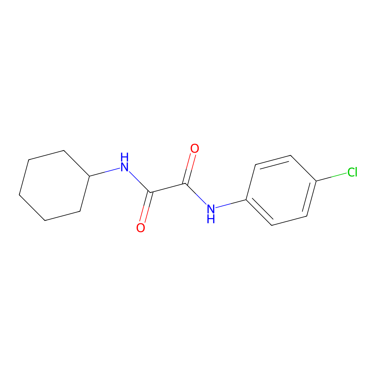 N'-(4-chlorophenyl)-N-cyclohexyloxamide molecular structure, CAS 331264-58-5