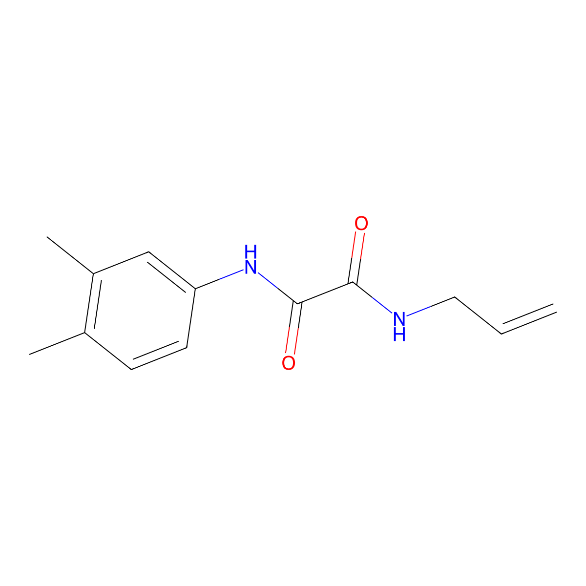 N'-(3,4-dimethylphenyl)-N-prop-2-enyloxamide molecular structure, CAS 331265-34-0