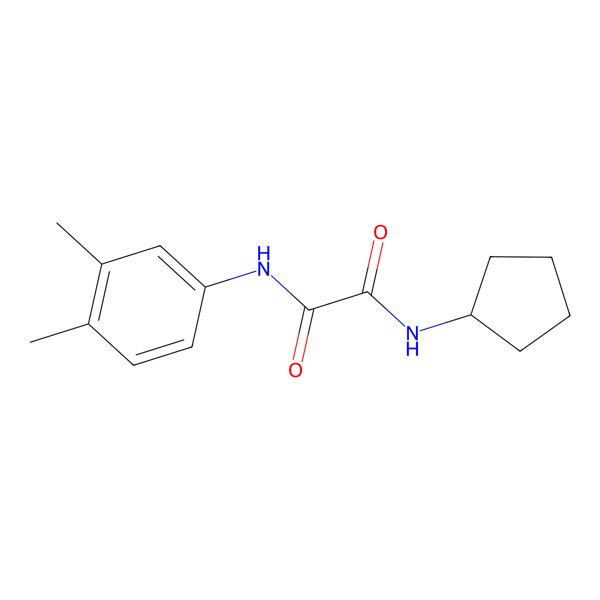 N-cyclopentyl-N'-(3,4-dimethylphenyl)ethanediamide molecular structure, CAS 331265-36-2
