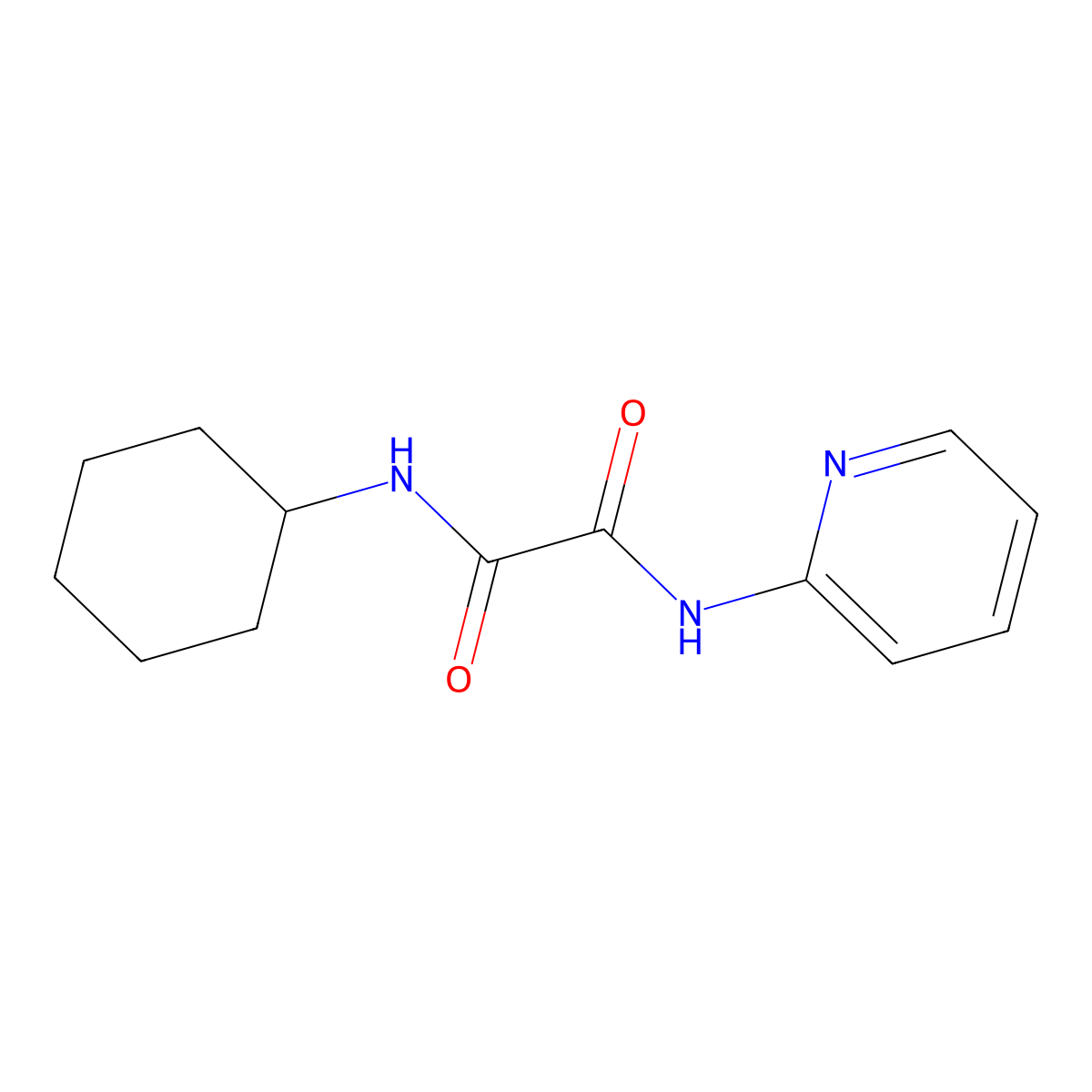 N-cyclohexyl-N'-pyridin-2-yloxamide molecular structure, CAS 331266-79-6