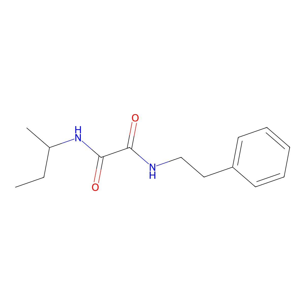 N-(butan-2-yl)-N'-(2-phenylethyl)ethanediamide molecular structure, CAS 331267-02-8