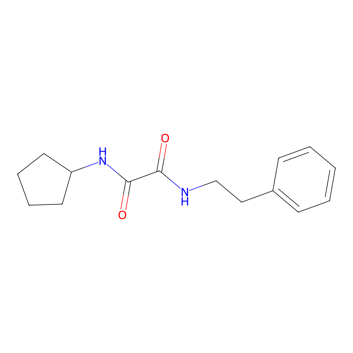 N-cyclopentyl-N'-(2-phenylethyl)ethanediamide molecular structure, CAS 331267-04-0