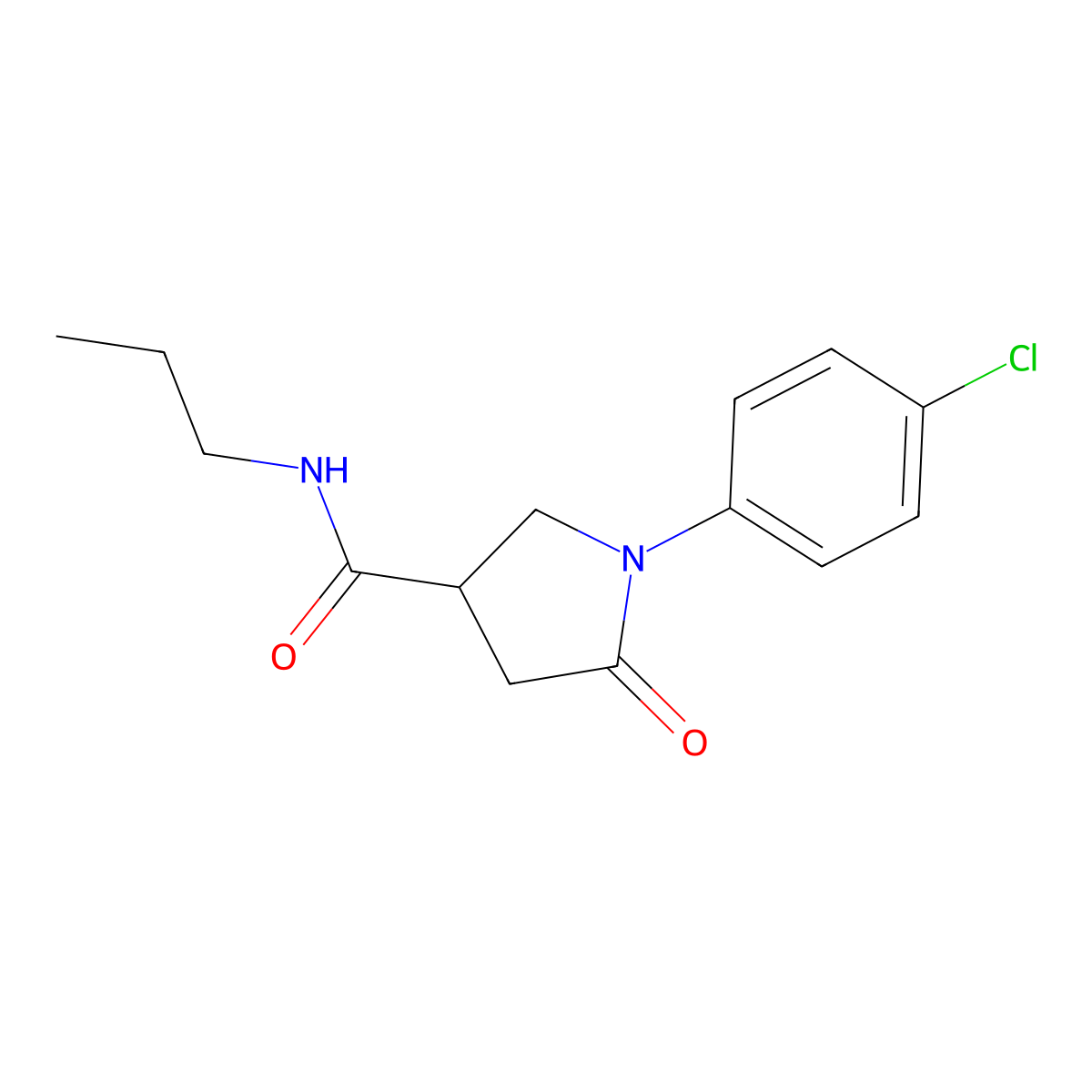 1-(4-chlorophenyl)-5-oxo-N-propylpyrrolidine-3-carboxamide molecular structure, CAS 331267-72-2
