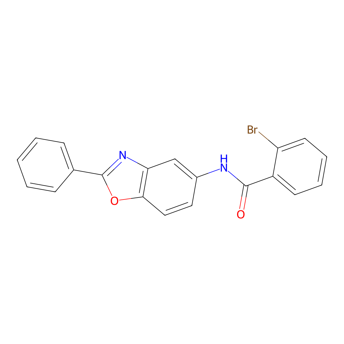 2-bromo-N-(2-phenyl-1,3-benzoxazol-5-yl)benzamide molecular structure, CAS 331268-97-4