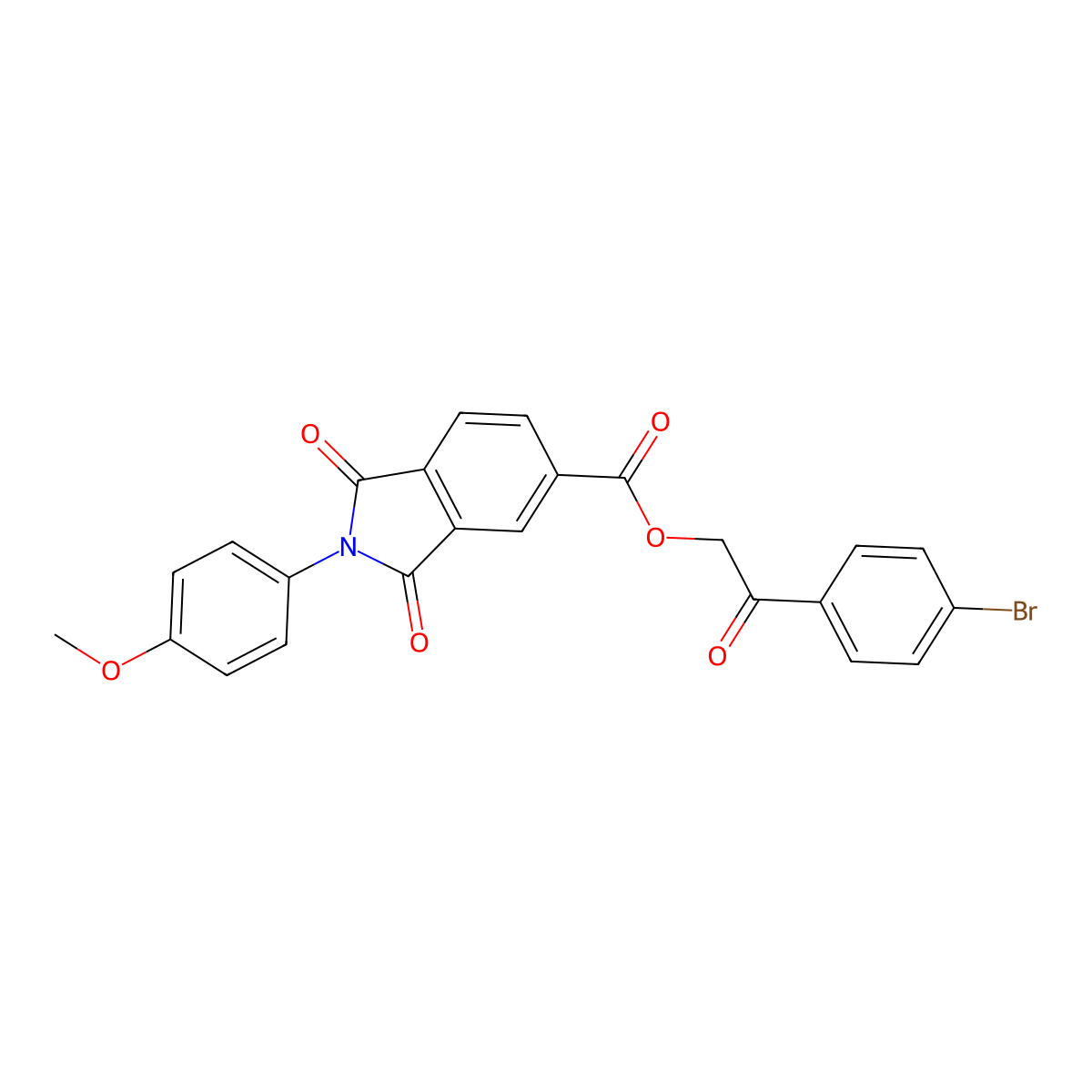 2-(4-Bromophenyl)-2-oxoethyl 2-(4-methoxyphenyl)-1,3-dioxo-5-isoindolinecarboxylate molecular structure, CAS 331269-37-5