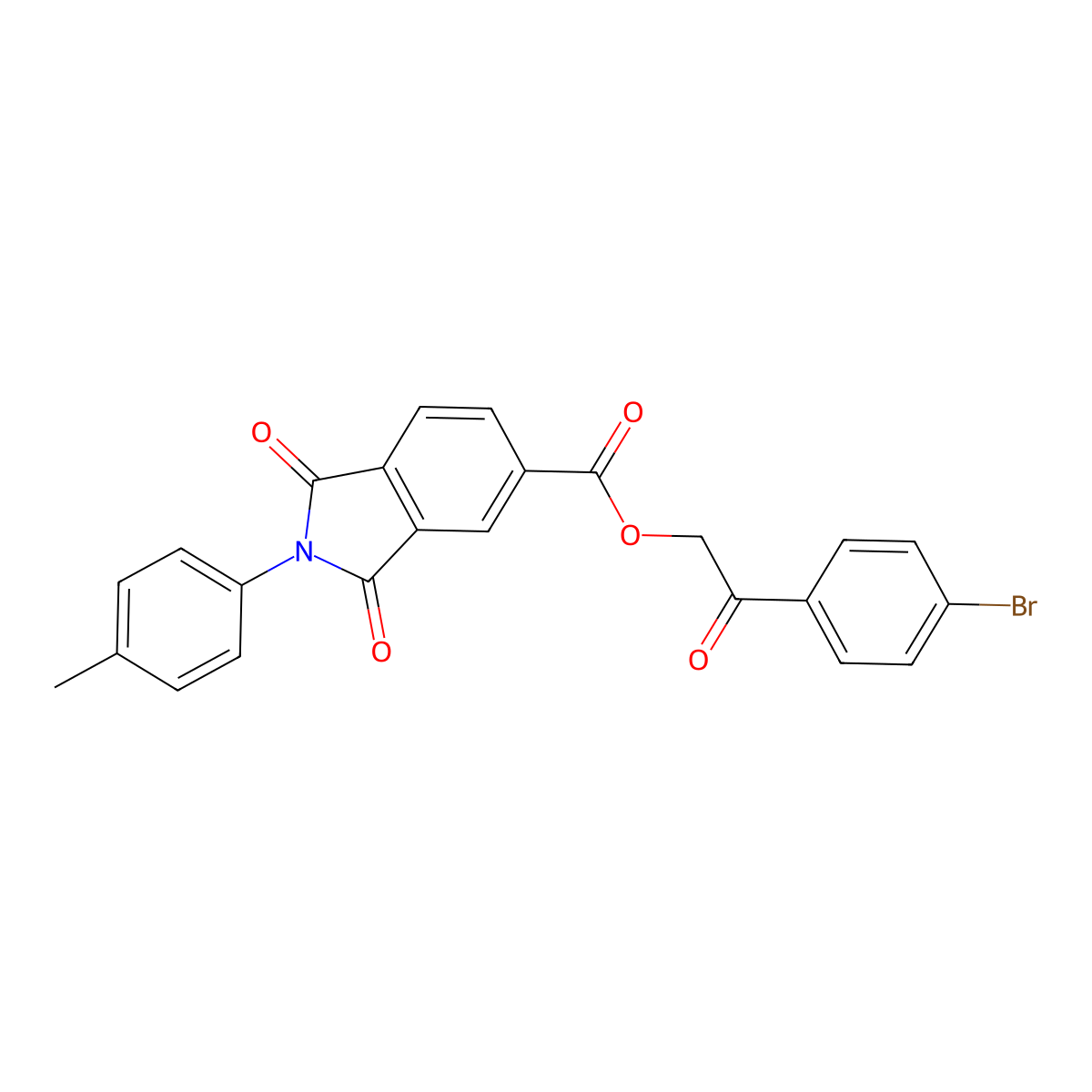 2-(4-Bromophenyl)-2-oxoethyl 2-(4-methylphenyl)-1,3-dioxoisoindoline-5-carboxylate molecular structure, CAS 331269-42-2
