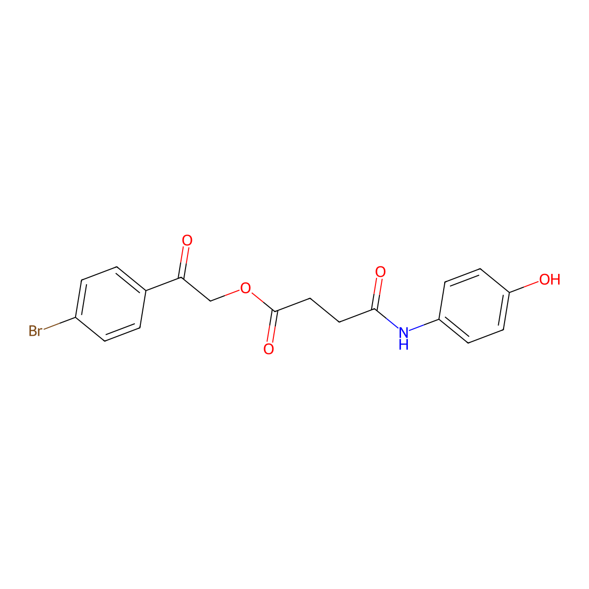 [2-(4-Bromophenyl)-2-oxoethyl] 4-(4-hydroxyanilino)-4-oxobutanoate molecular structure, CAS 331269-45-5