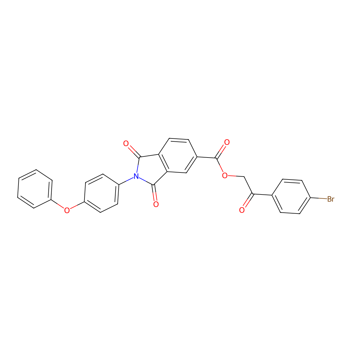 2-(4-Bromophenyl)-2-oxoethyl 1,3-dioxo-2-(4-phenoxyphenyl)-5-isoindolinecarboxylate molecular structure, CAS 331269-49-9