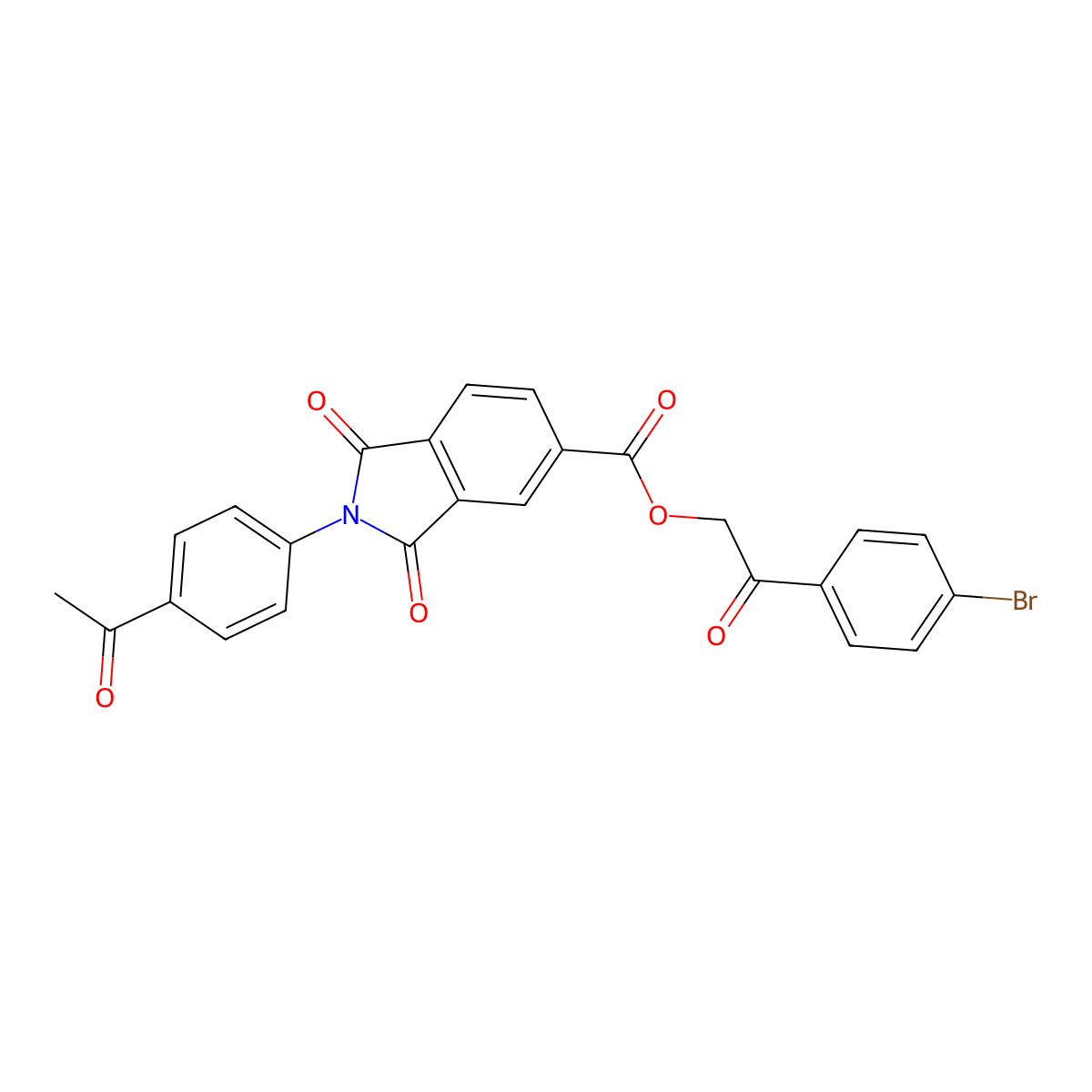 2-(4-Bromophenyl)-2-oxoethyl 2-(4-acetylphenyl)-1,3-dioxo-5-isoindolinecarboxylate molecular structure, CAS 331269-60-4