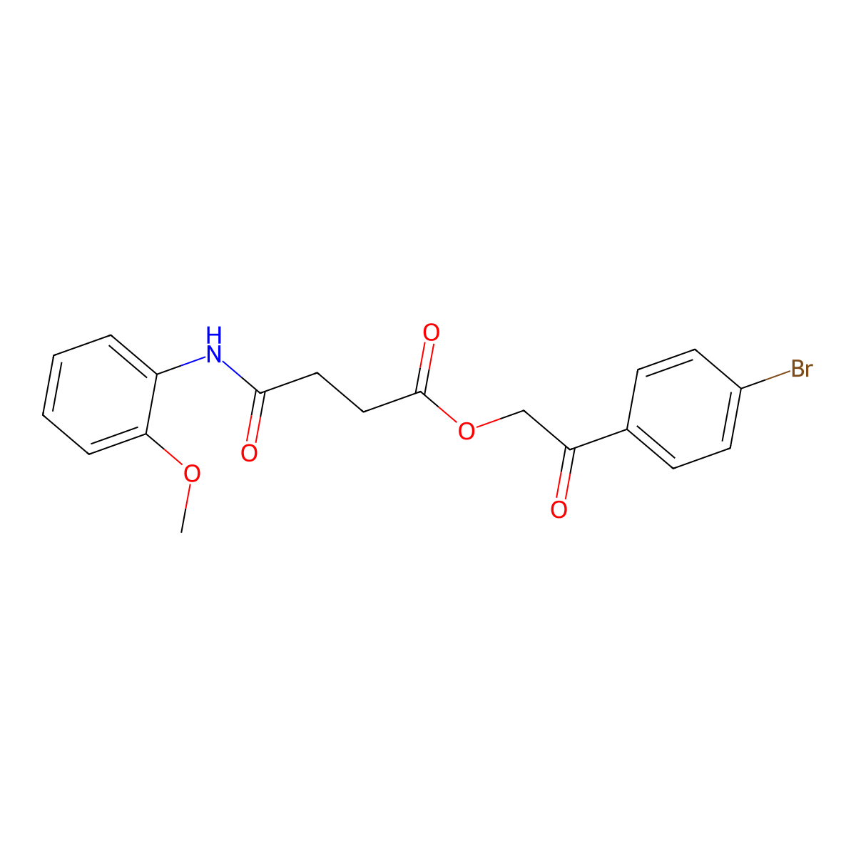 2-(4-Bromophenyl)-2-oxoethyl 4-(2-methoxyanilino)-4-oxobutanoate molecular structure, CAS 331269-62-6