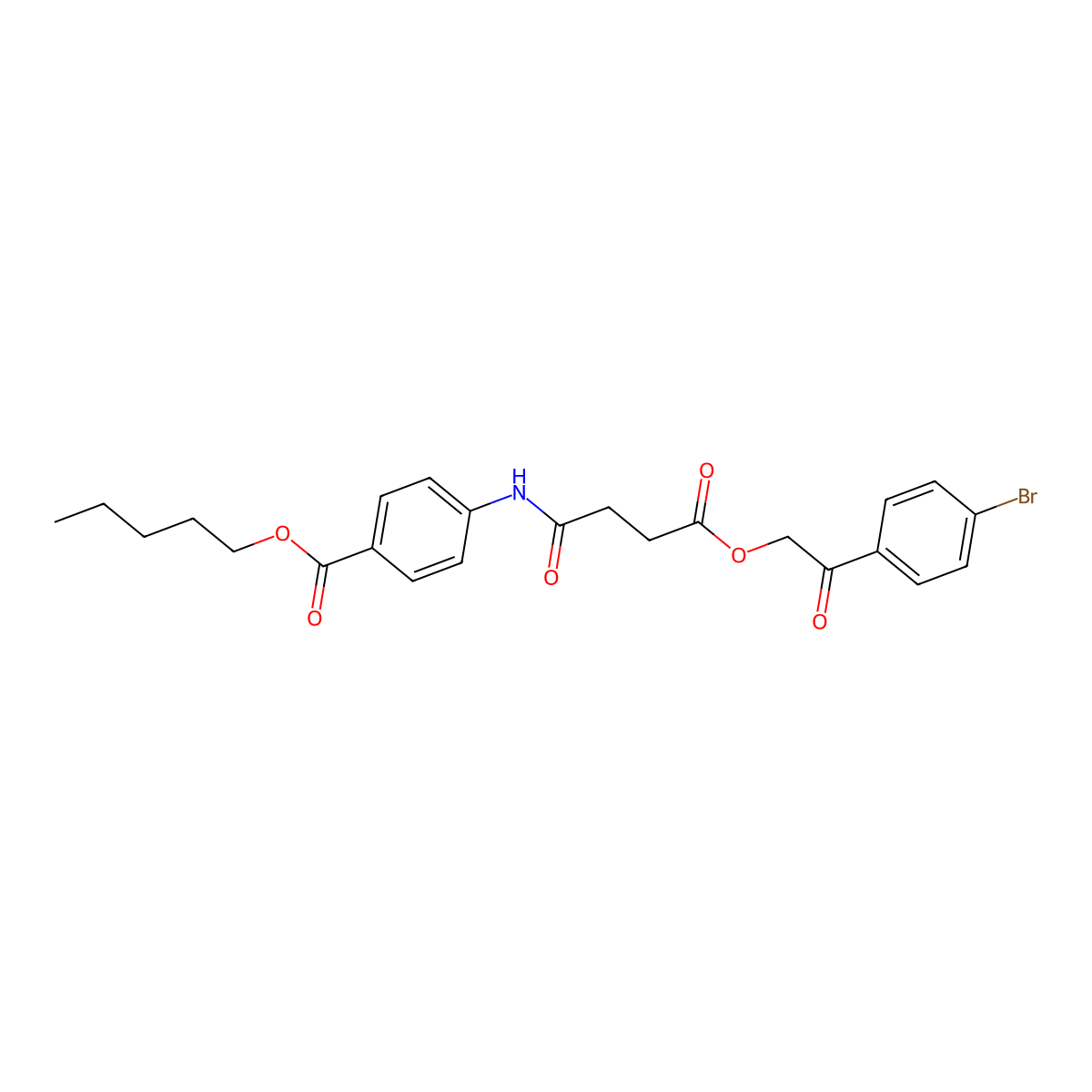 Pentyl 4-({4-[2-(4-bromophenyl)-2-oxoethoxy]-4-oxobutanoyl}amino)benzoate molecular structure, CAS 331269-72-8