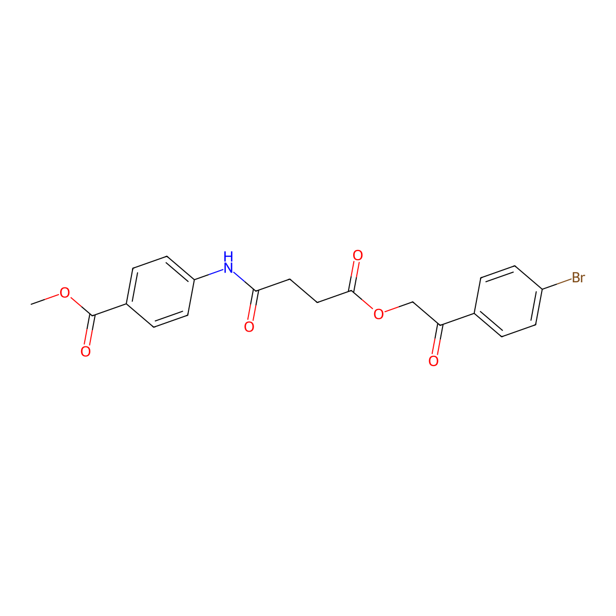 Methyl 4-(4-(2-(4-bromophenyl)-2-oxoethoxy)-4-oxobutanamido)benzoate molecular structure, CAS 331269-78-4