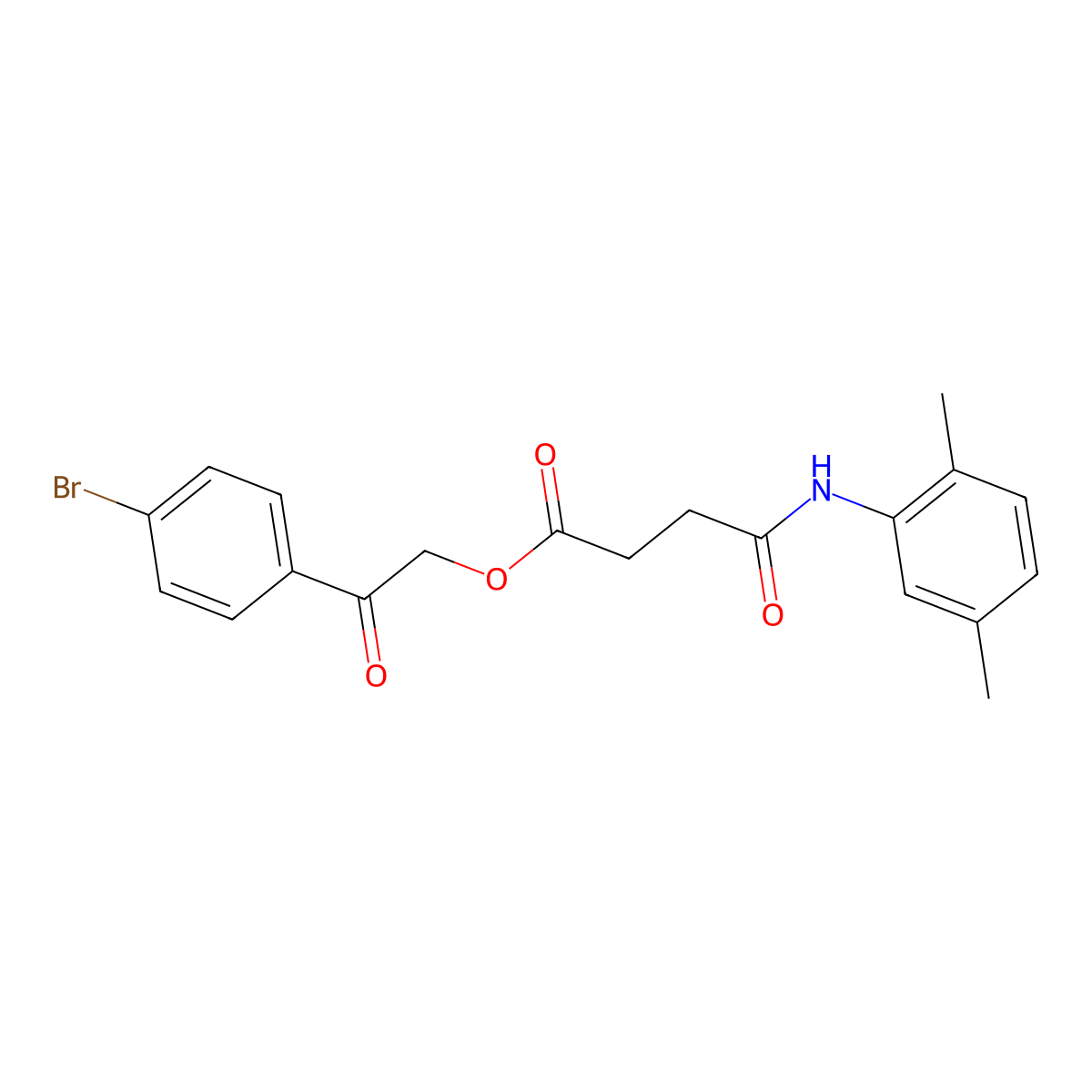 2-(4-Bromophenyl)-2-oxoethyl 4-(2,5-dimethylanilino)-4-oxobutanoate molecular structure, CAS 331269-83-1
