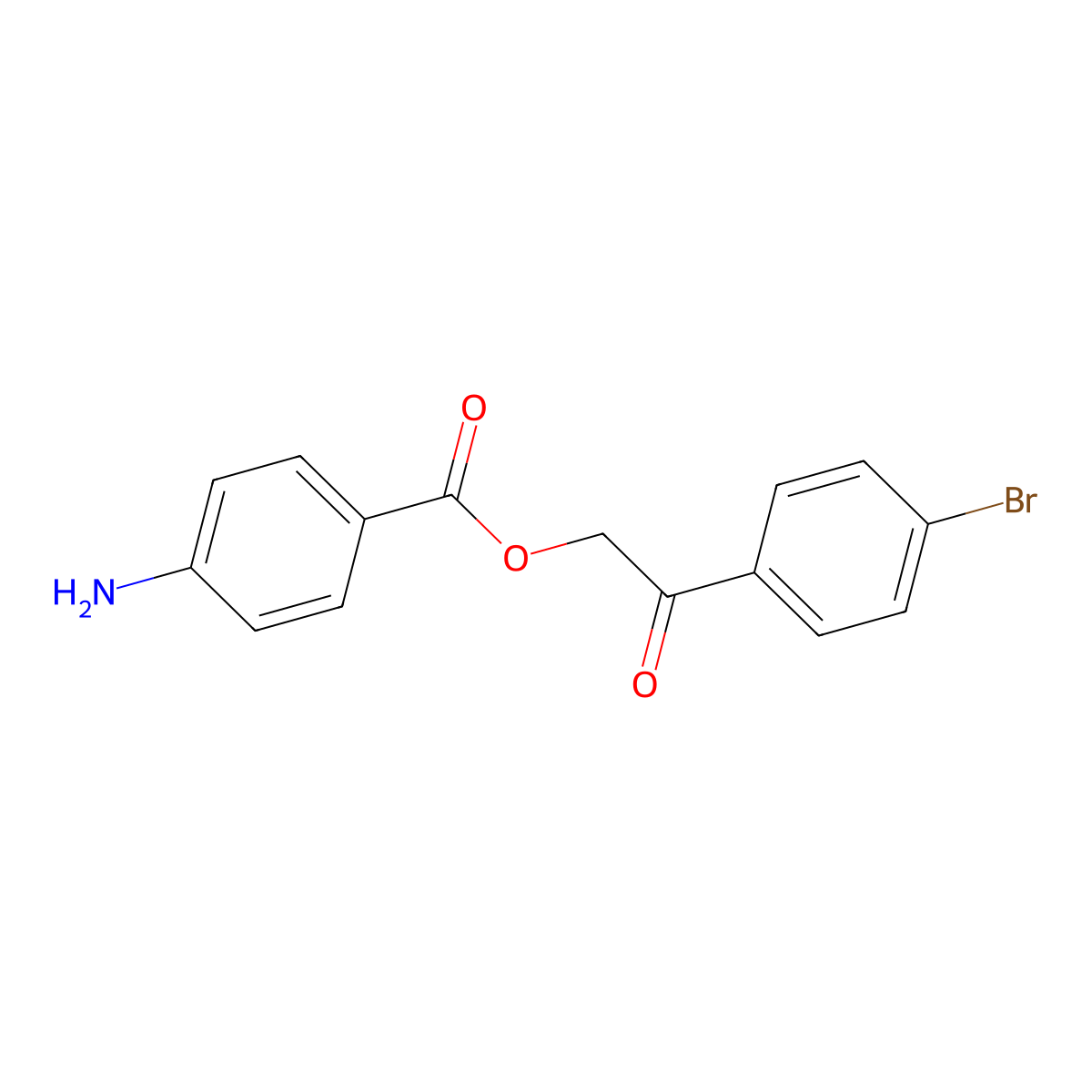 2-(4-Bromophenyl)-2-oxoethyl 4-aminobenzoate molecular structure, CAS 331269-87-5