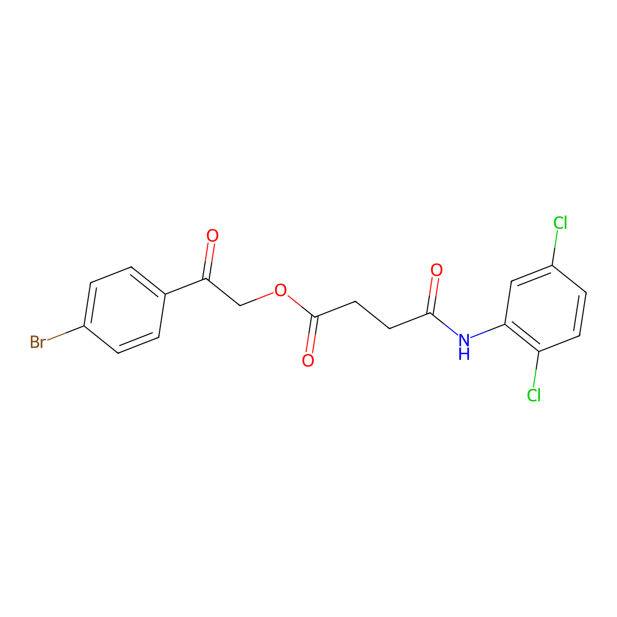 2-(4-Bromophenyl)-2-oxoethyl 4-[(2,5-dichlorophenyl)amino]-4-oxobutanoate molecular structure, CAS 331269-88-6