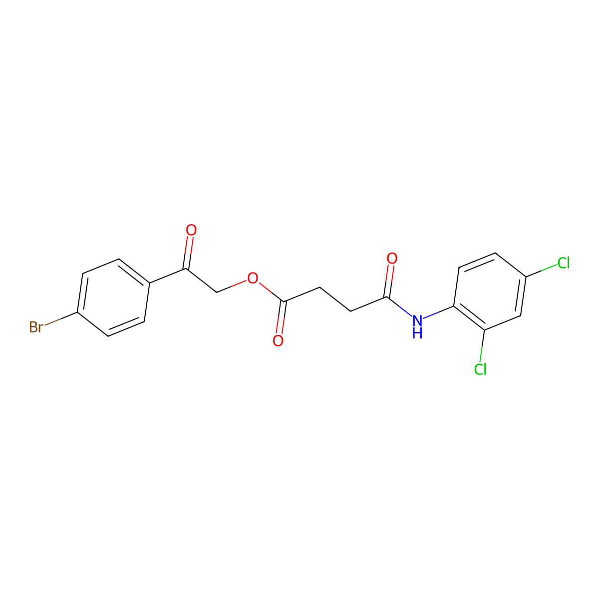 2-(4-Bromophenyl)-2-oxoethyl 4-(2,4-dichloroanilino)-4-oxobutanoate molecular structure, CAS 331269-89-7