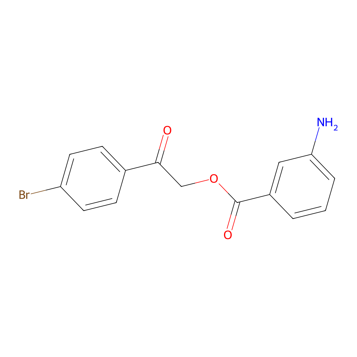 2-(4-Bromophenyl)-2-oxoethyl 3-aminobenzoate molecular structure, CAS 331269-91-1