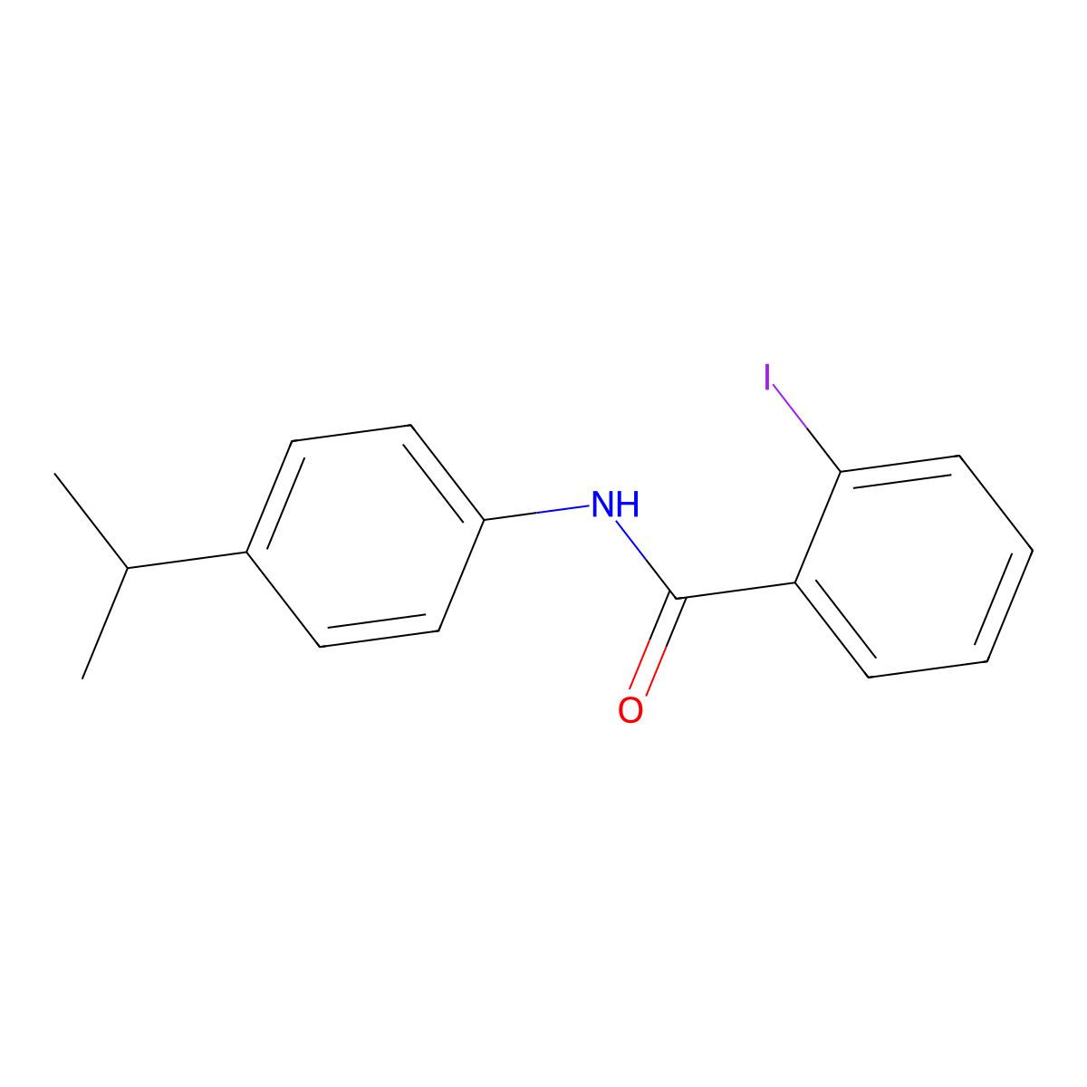 2-iodo-N-(4-propan-2-ylphenyl)benzamide molecular structure, CAS 331270-10-1
