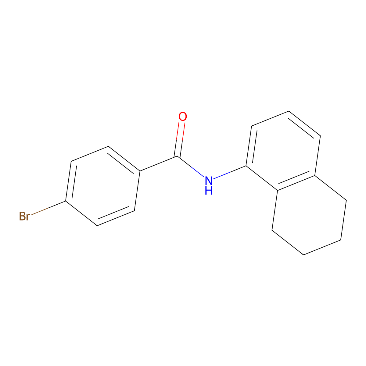 4-bromo-N-(5,6,7,8-tetrahydronaphthalen-1-yl)benzamide molecular structure, CAS 331270-18-9