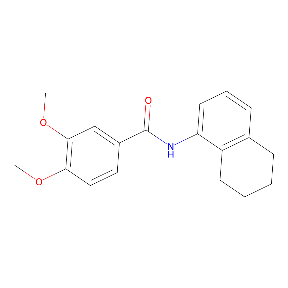 3,4-dimethoxy-N-(5,6,7,8-tetrahydronaphthalen-1-yl)benzamide molecular structure, CAS 331270-20-3