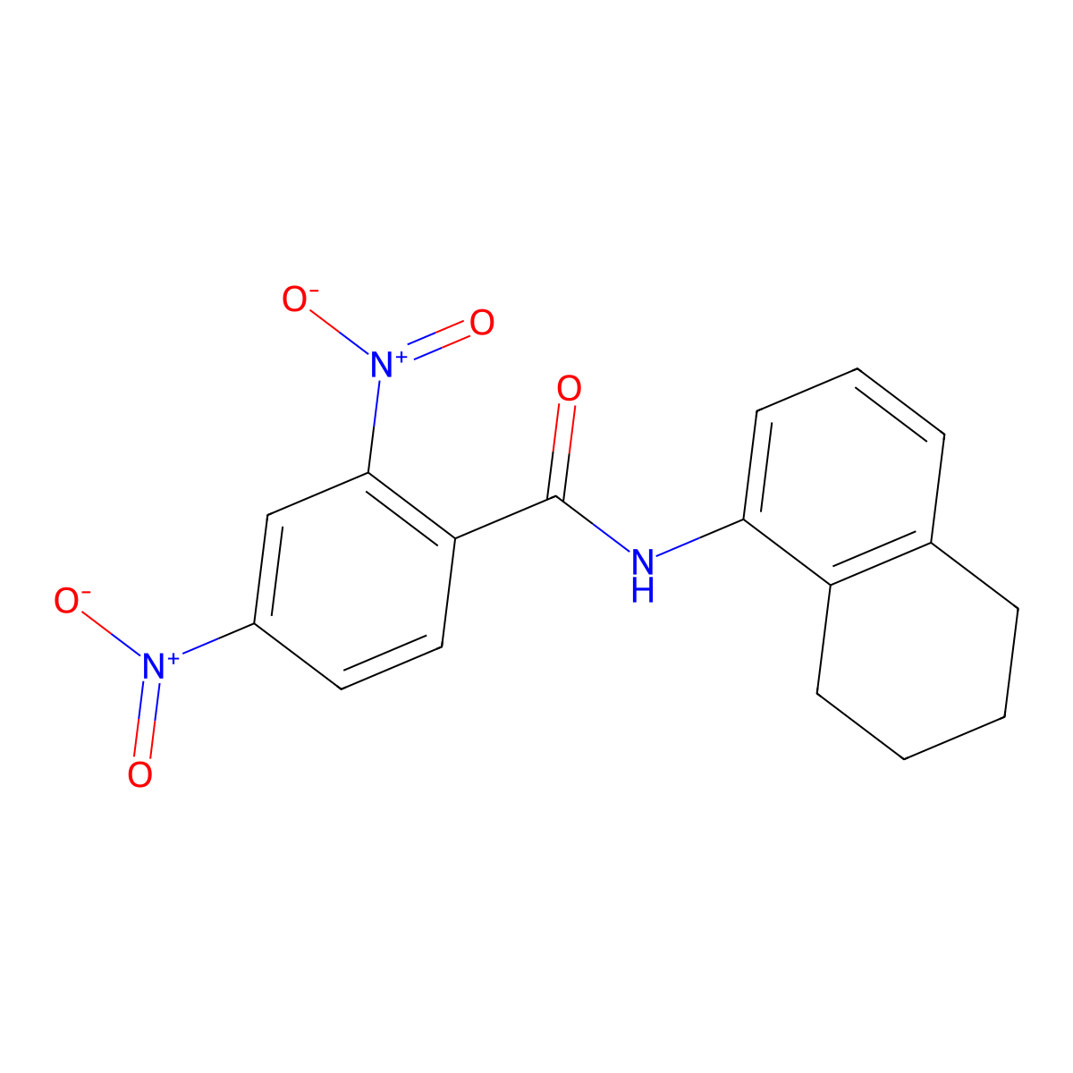 2,4-bisnitro-N-(5,6,7,8-tetrahydronaphthalen-1-yl)benzamide molecular structure, CAS 331270-30-5