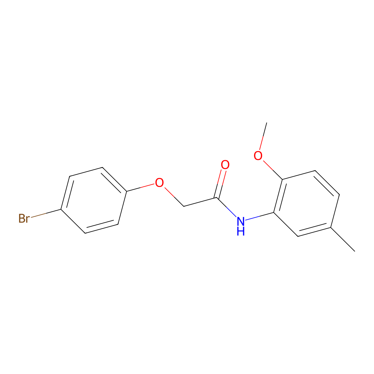 2-(4-bromophenoxy)-N-(2-methoxy-5-methylphenyl)acetamide molecular structure, CAS 331270-47-4