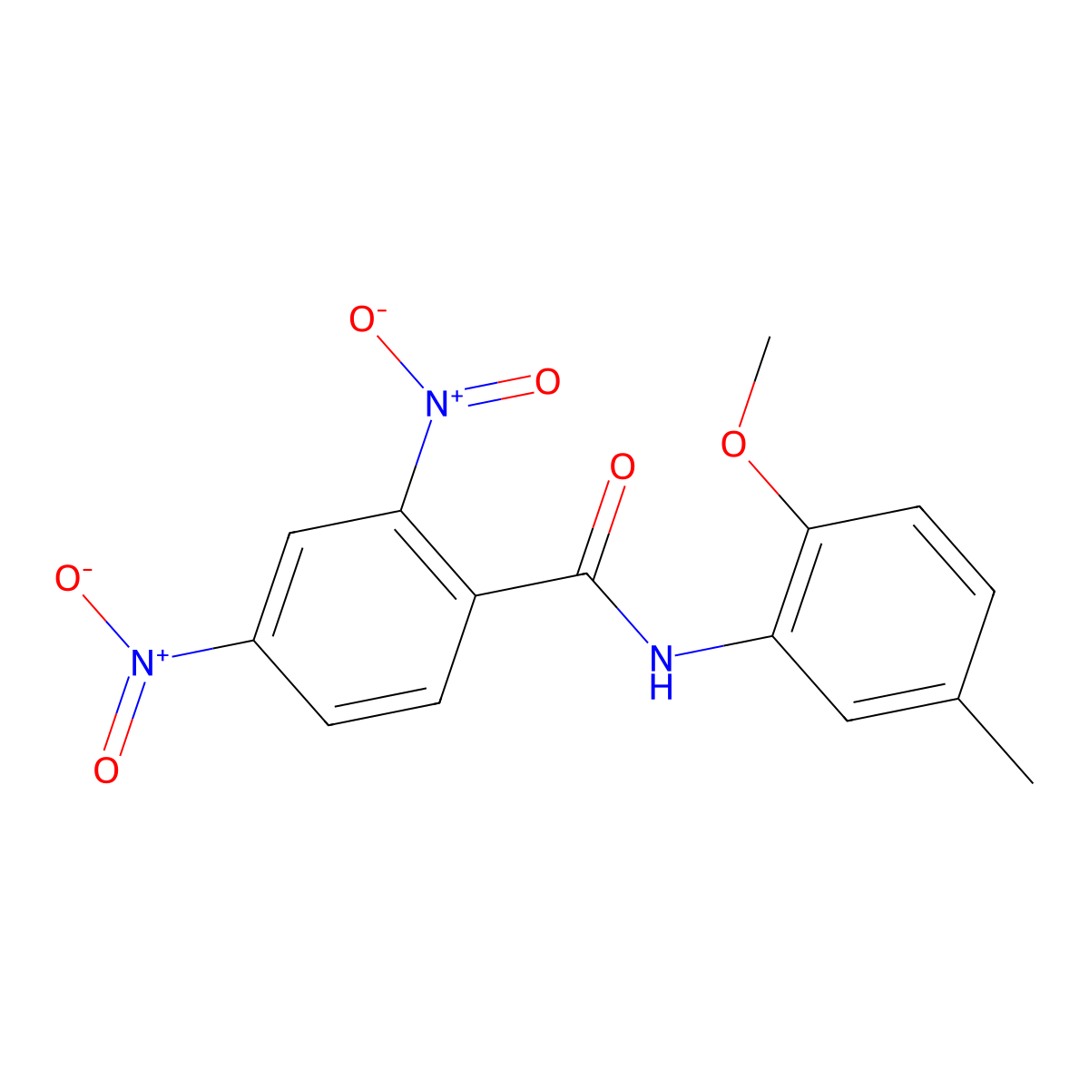 N-(2-methoxy-5-methylphenyl)-2,4-dinitrobenzamide molecular structure, CAS 331270-49-6