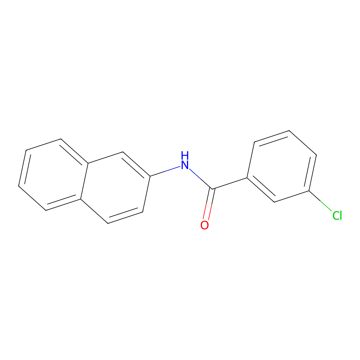 3-chloro-N-(2-naphthyl)benzamide molecular structure, CAS 331270-77-0