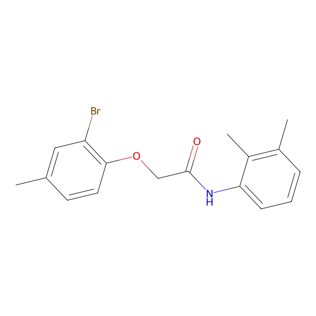 2-(2-bromo-4-methylphenoxy)-N-(2,3-dimethylphenyl)acetamide molecular structure, CAS 331271-00-2