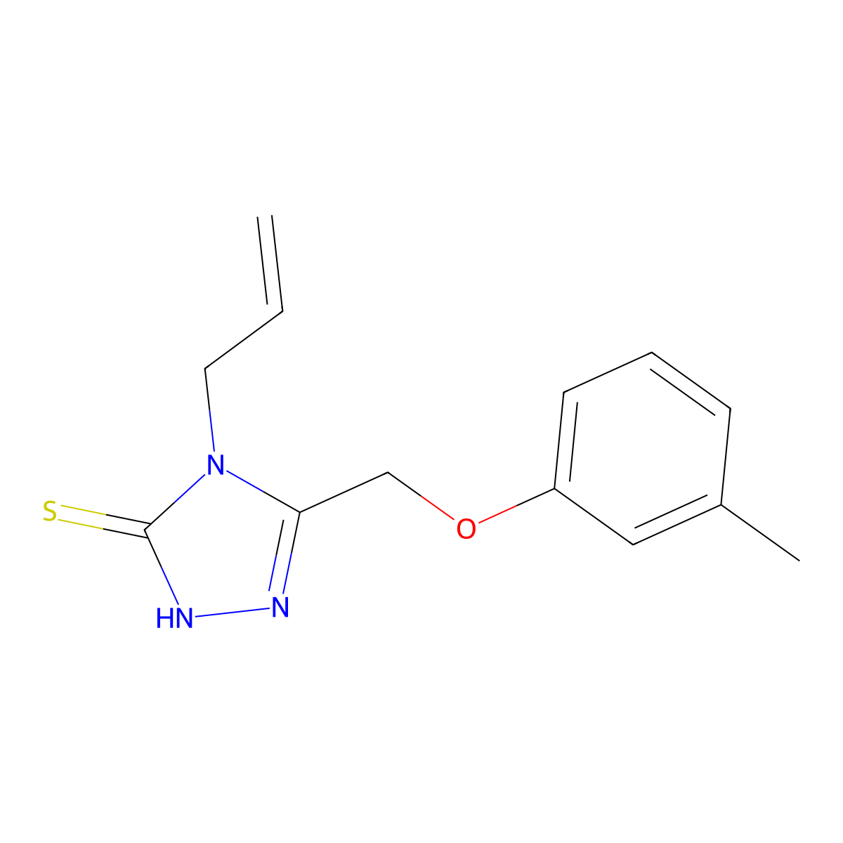 4-allyl-5-[(3-methylphenoxy)methyl]-4H-1,2,4-triazole-3-thiol molecular structure, CAS 331272-48-1