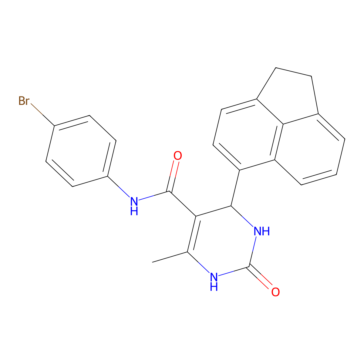 N-(4-bromophenyl)-4-(1,2-dihydroacenaphthylen-5-yl)-6-methyl-2-oxo-3,4-dihydro-1H-pyrimidine-5-carboxamide molecular structure, CAS 331272-54-9