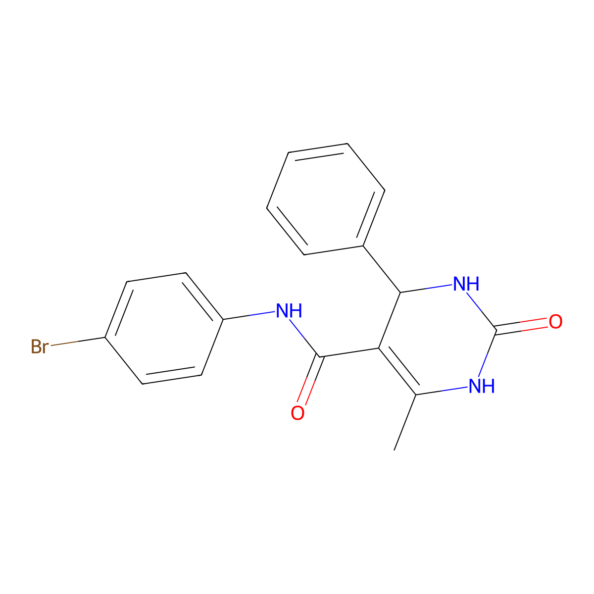 N-(4-Bromophenyl)-6-methyl-2-oxo-4-phenyl-1,2,3,4-tetrahydropyrimidine-5-carboxamide molecular structure, CAS 331272-71-0