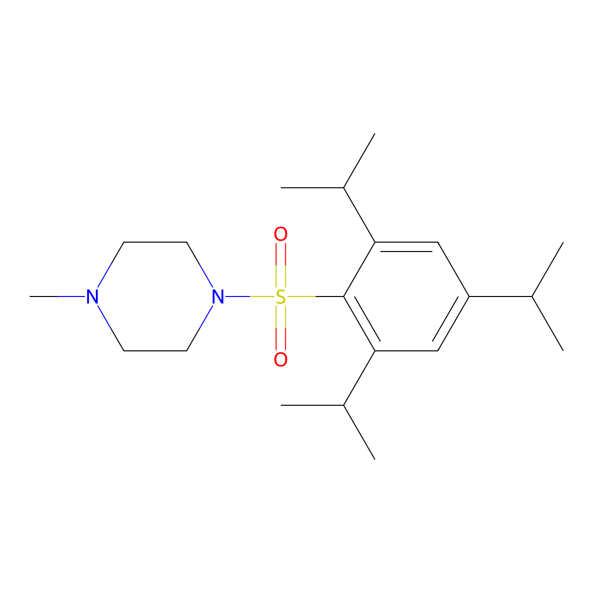 1-Methyl-4-[2,4,6-tri(propan-2-yl)phenyl]sulfonylpiperazine molecular structure, CAS 331274-19-2