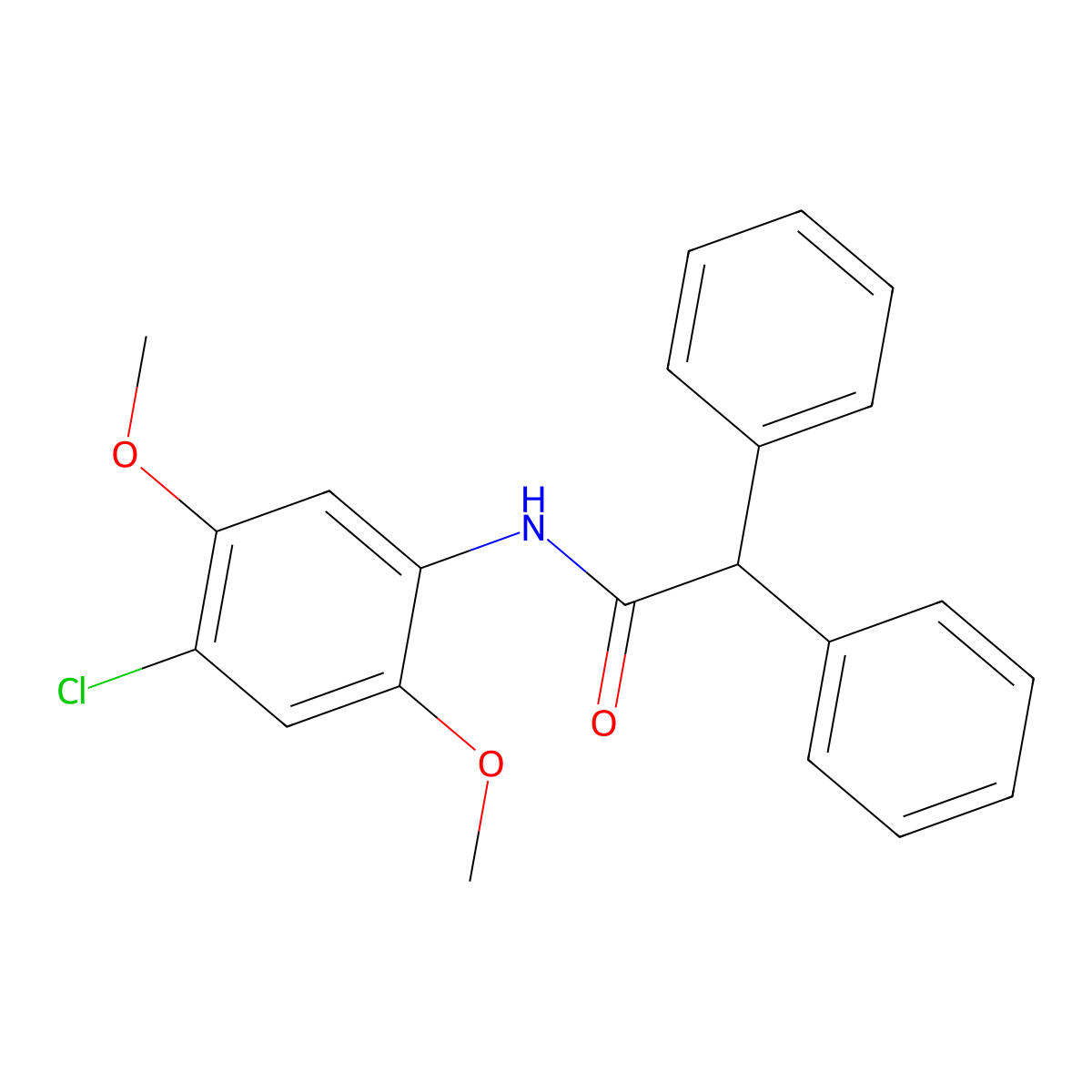 N-(4-chloro-2,5-dimethoxyphenyl)-2,2-diphenylacetamide molecular structure, CAS 331274-24-9