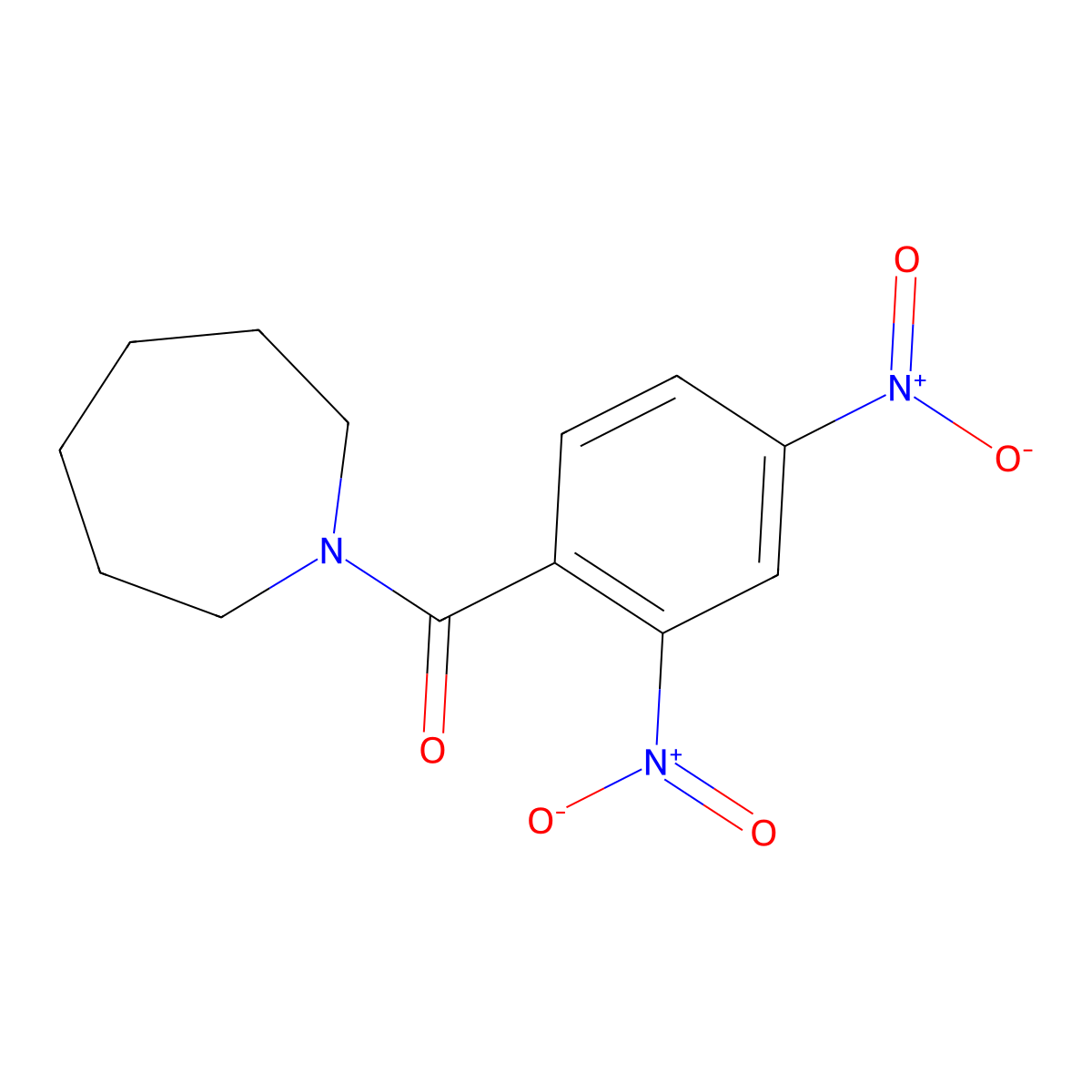 Azepan-1-yl-(2,4-dinitrophenyl)methanone molecular structure, CAS 331274-29-4